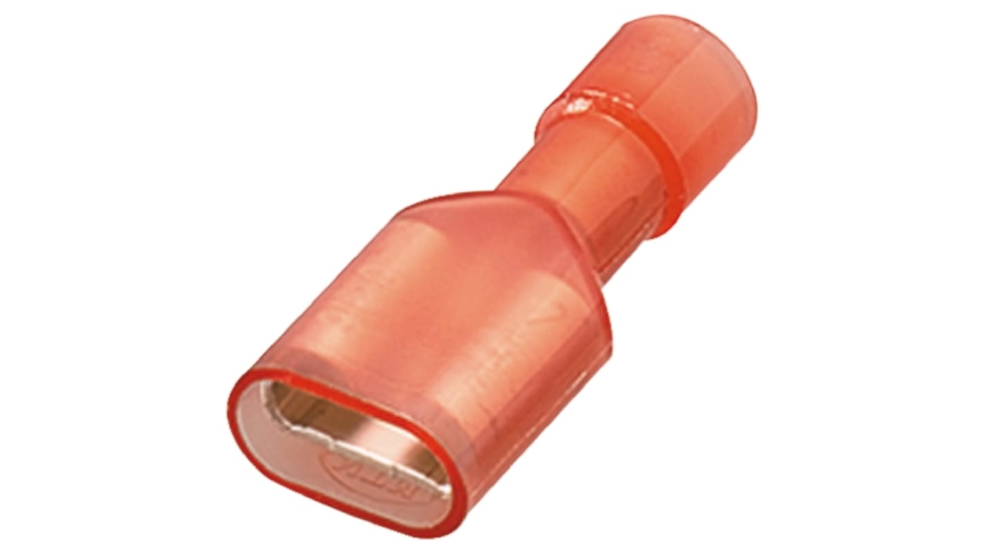 Nichifu TMEDN Red Insulated Male Spade Connector, Receptacle, 0.25 x 0.032in Tab Size, 0.75mm² to 1.25mm²