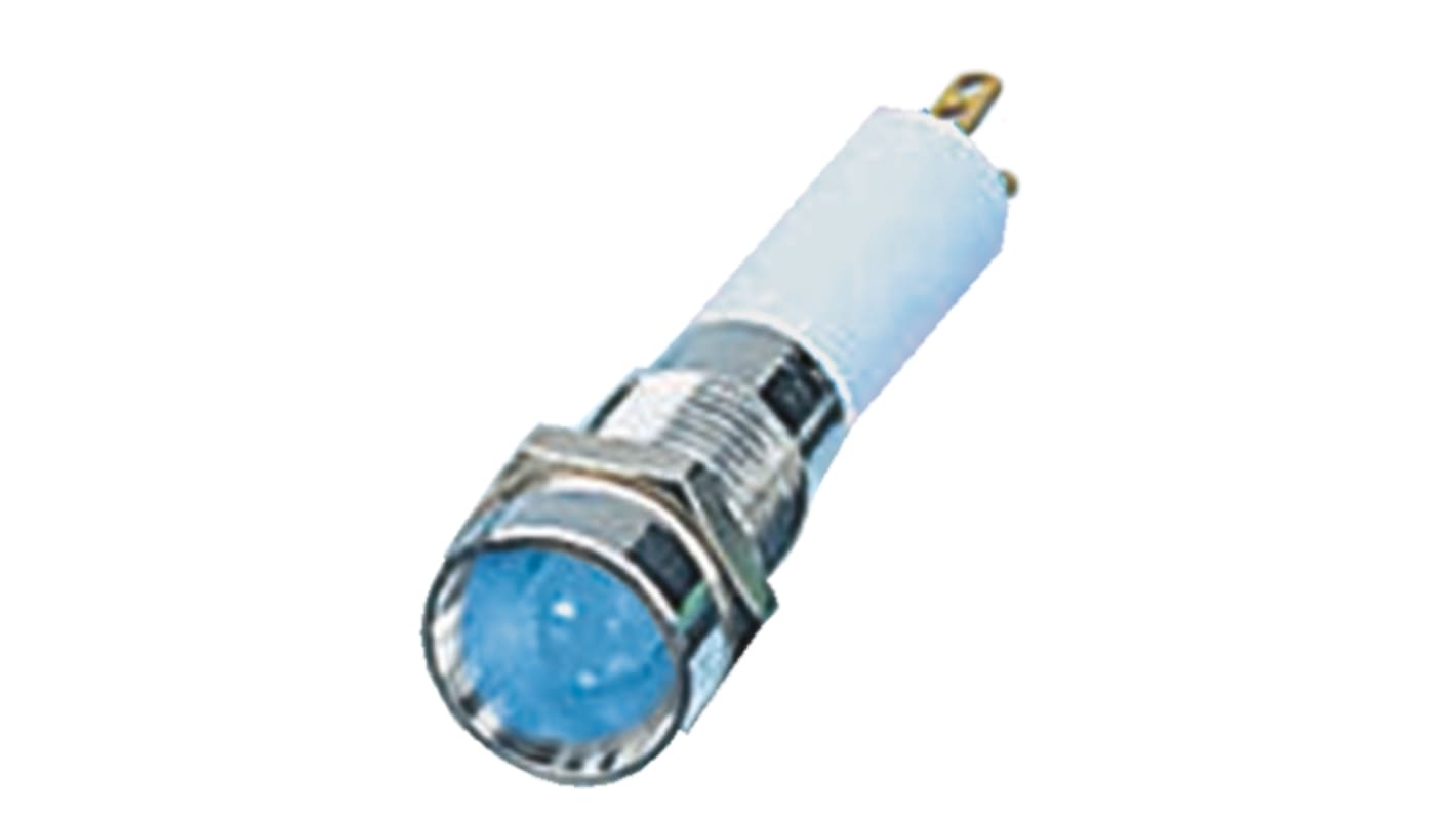 CML Innovative Technologies Blue Panel Mount Indicator, 24V, 8mm Mounting Hole Size, Solder Tab Termination, IP67