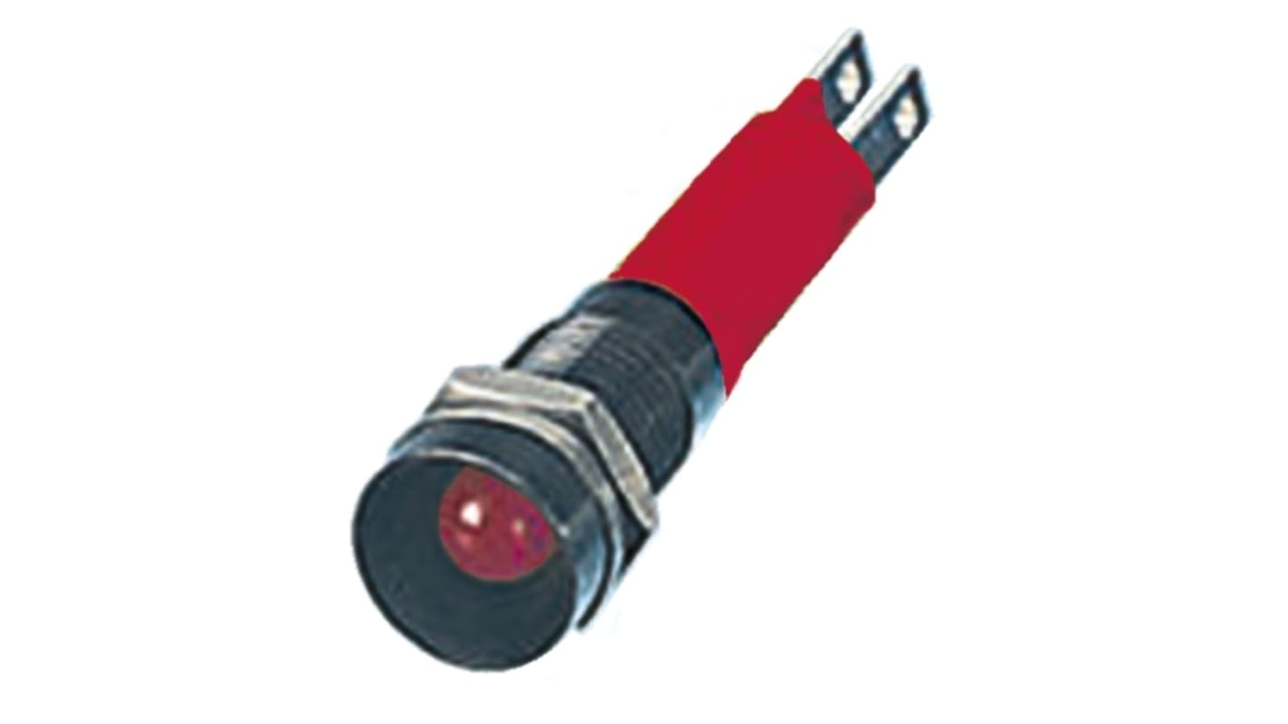 CML Innovative Technologies 红色LED面板指示灯, 12V, 19mA, Φ8mm安装孔, 凹入式边框, 黑色边框