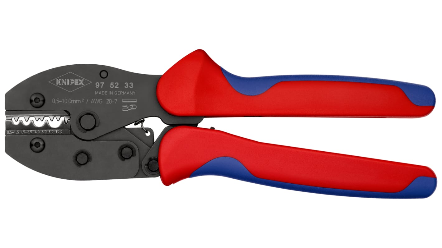 Knipex PreciForce® Hand Ratcheting Crimp Tool for Terminals, 0.5 → 10mm² Wire