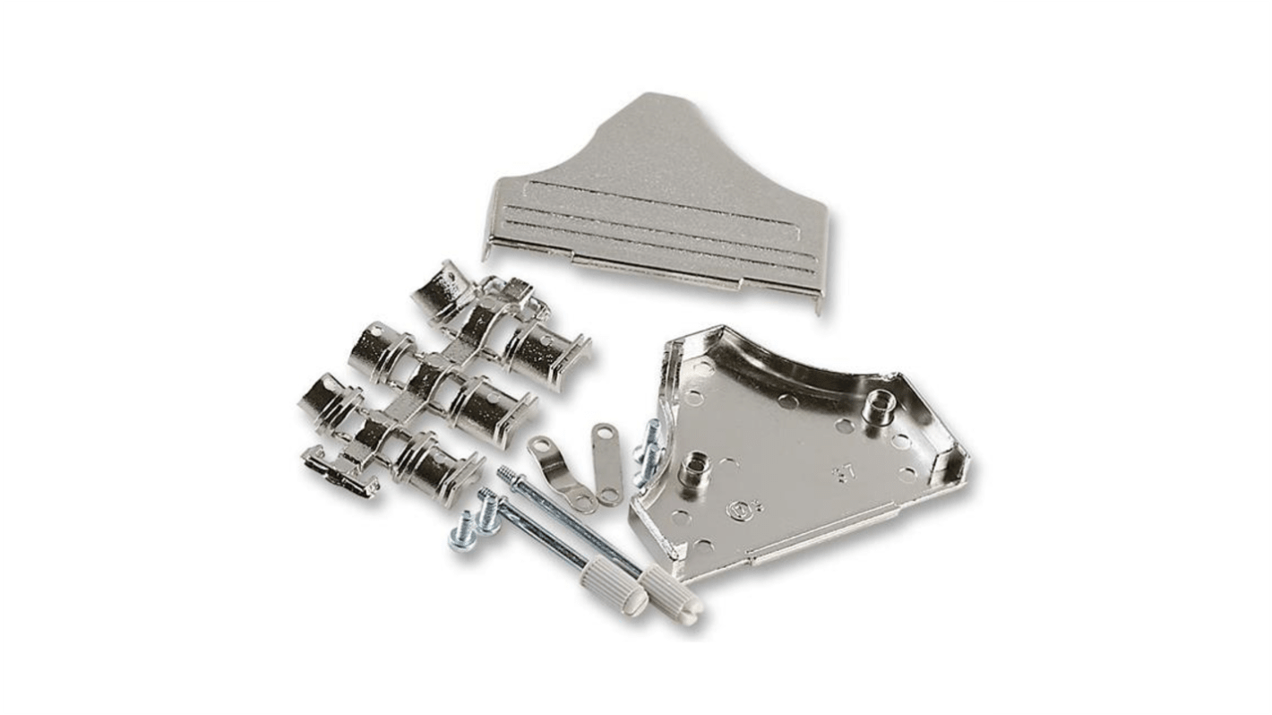 MH Connectors MHDM35 Series Zinc Angled D Sub Backshell, 37 Way, Strain Relief