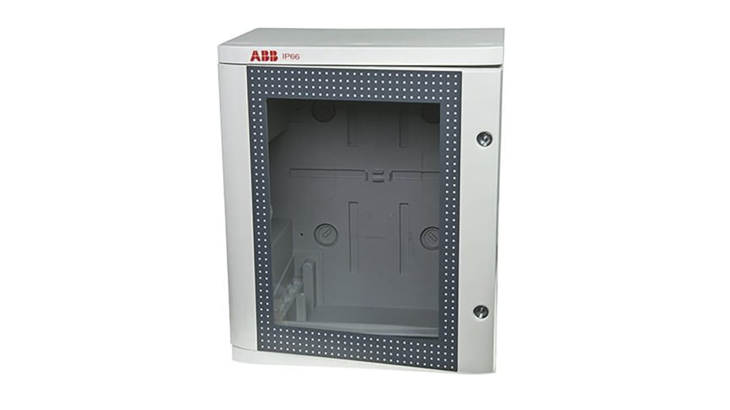 ABB 透明门壁挂式外壳, 热塑性塑料主体, 灰色, 钥匙, IP66, 550 mm高x460 mm宽x260mm深, 1SL02系列