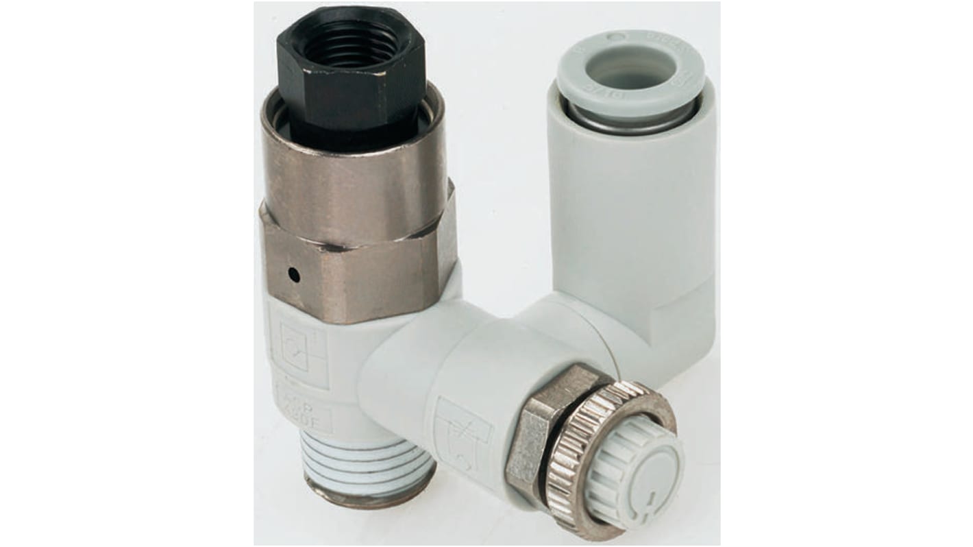 SMC ASP Series Threaded Flow Regulator, R 1/2 Male Inlet Port x 12mm Tube Outlet Port