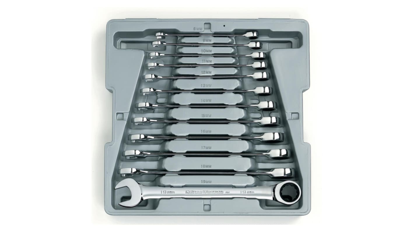 GearWrench 12-Piece Spanner Set, 8 → 19 mm