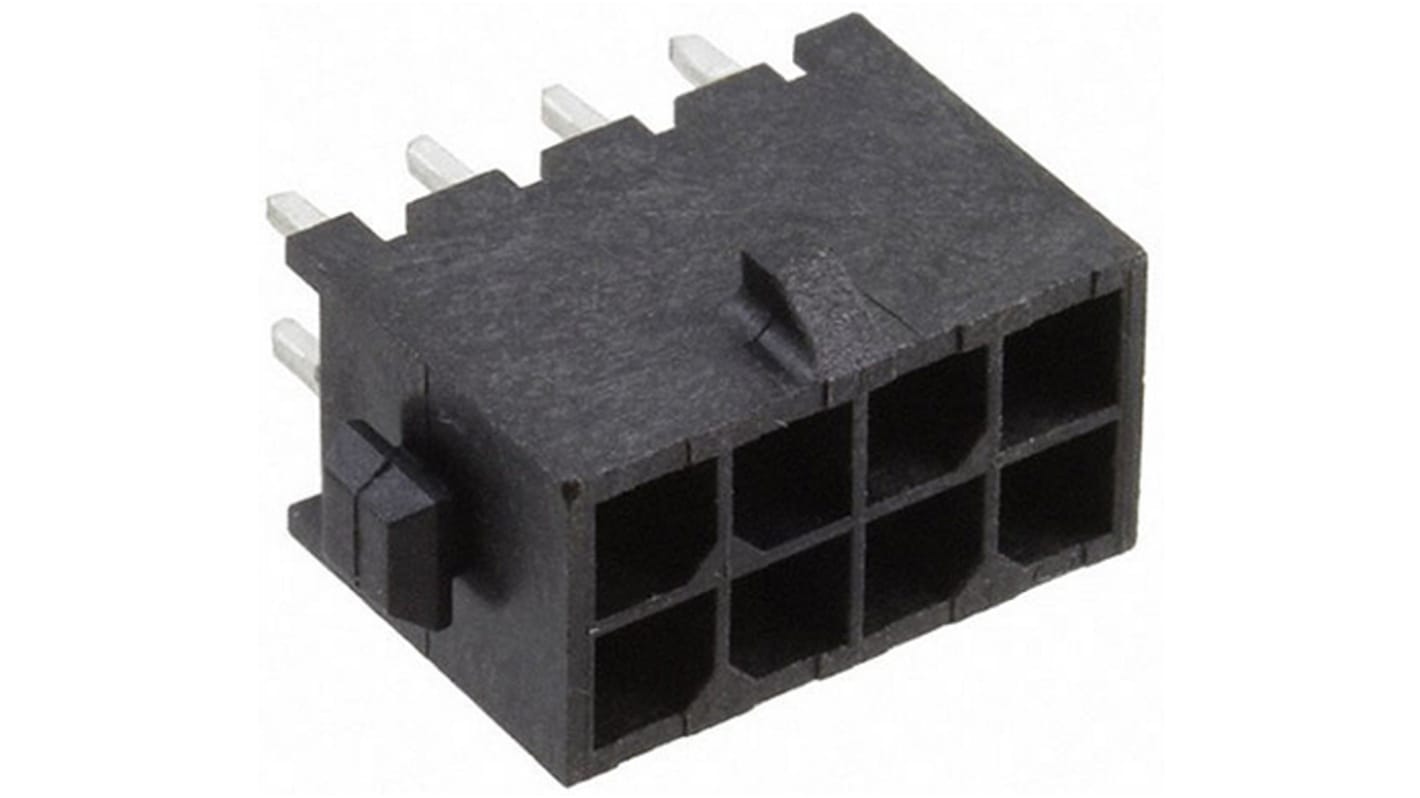 TE Connectivity Micro MATE-N-LOK Series Straight Through Hole PCB Header, 8 Contact(s), 3.0mm Pitch, 2 Row(s), Shrouded