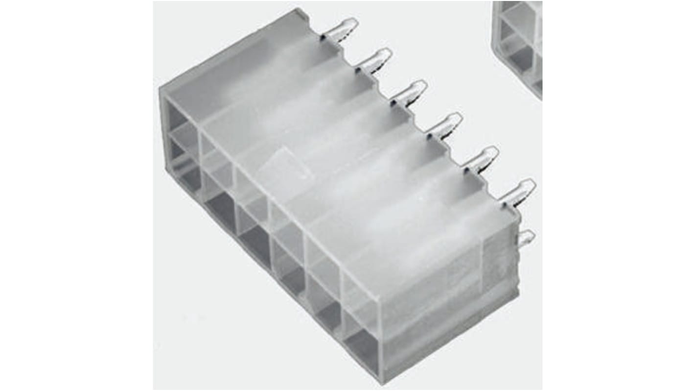 File di contatti PCB TE Connectivity, 6 vie, 2 file, passo 4.2mm