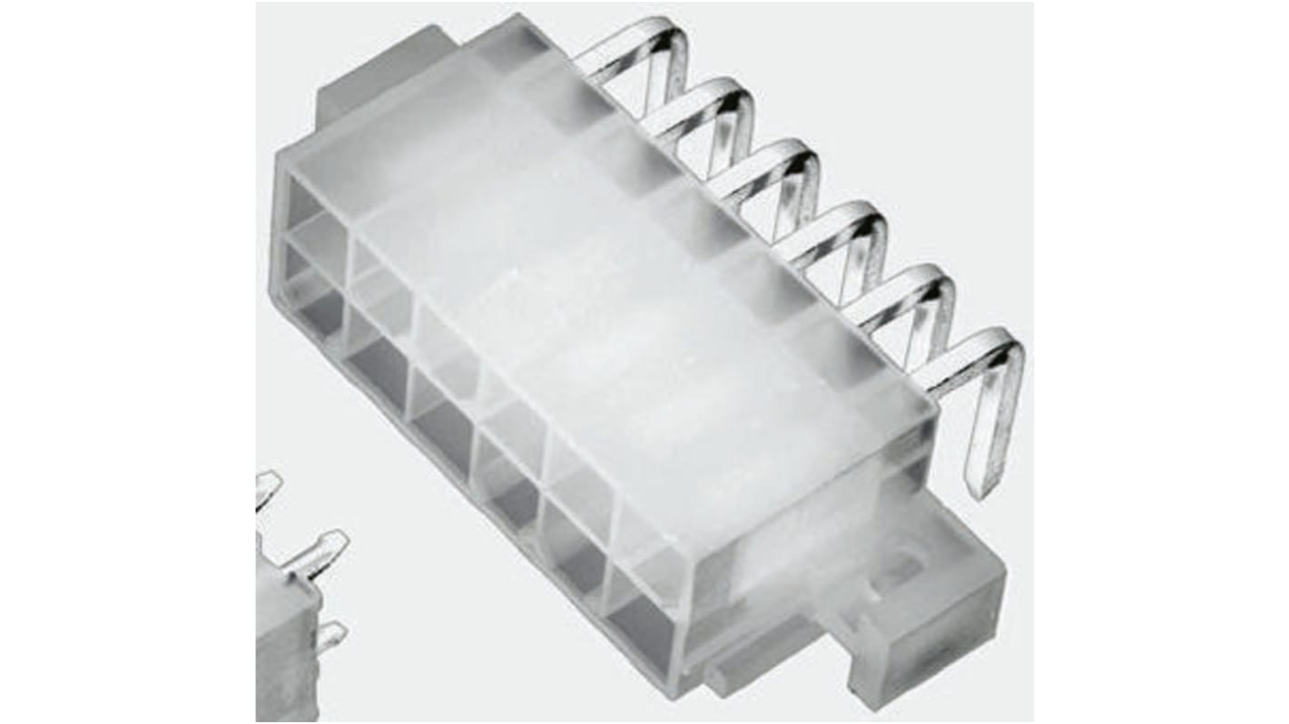 TE Connectivity 4p双排排针 直角线对板连接器, 4.2mm间距, 9.0A, 600.0 V, THT安装, VAL-U-LOK系列