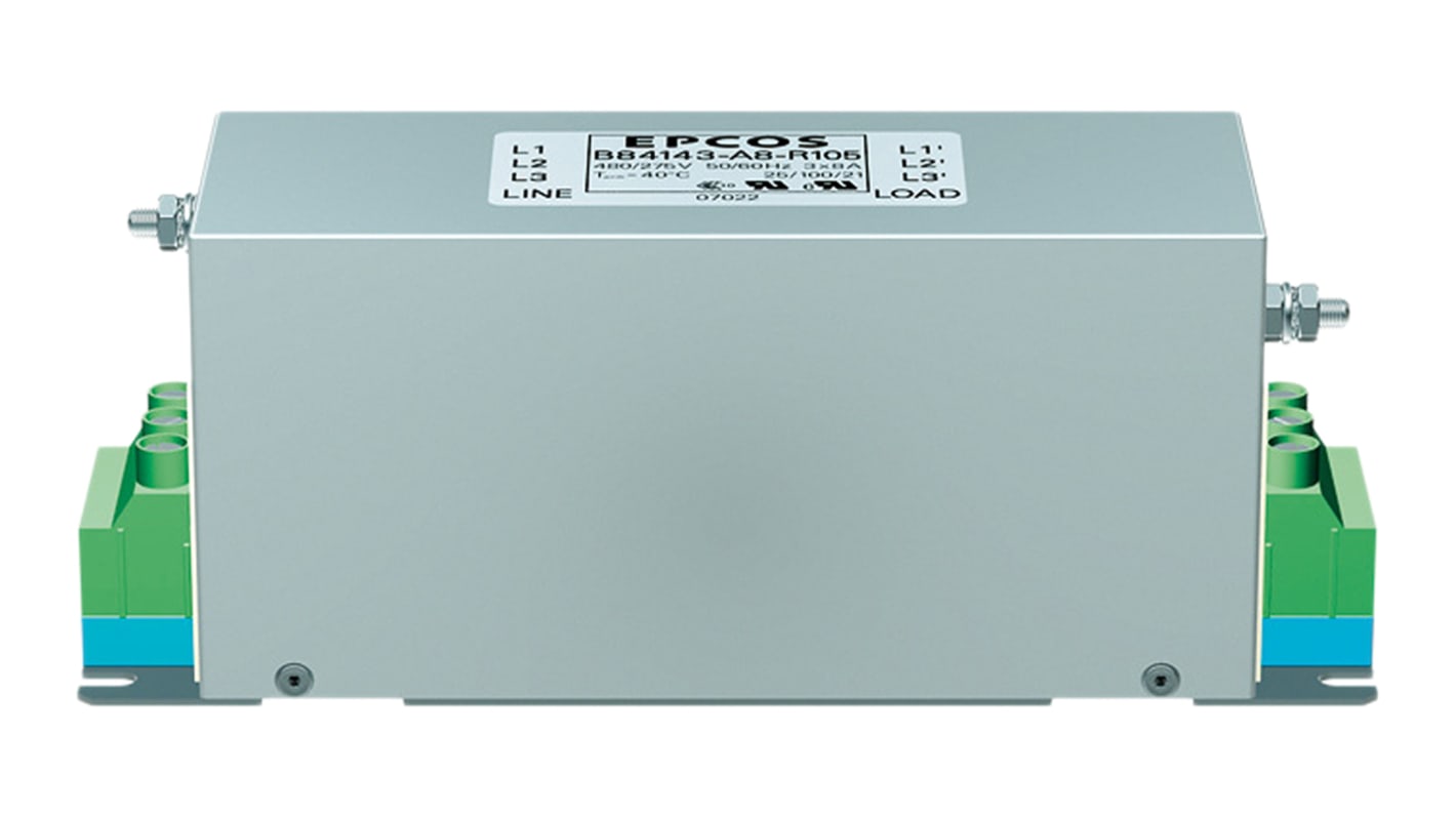 EPCOS, B84143A*R105 66A 520 V ac 50 → 60Hz, Flange Mount EMC Filter, Screw 3 Phase