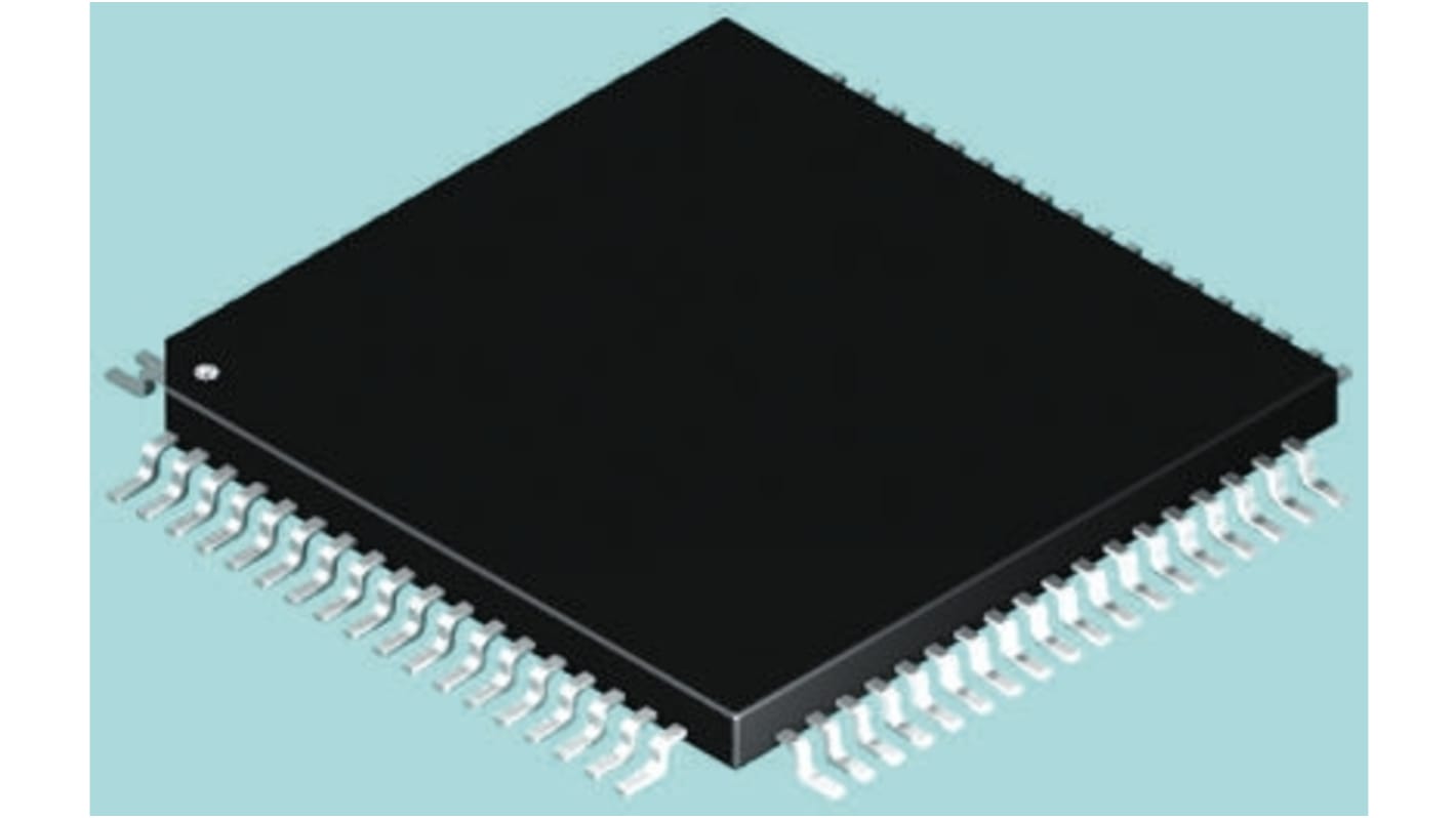 DSPIC33FJ64GS608-I/PT Microchip, 16bit Digital Signal Processor 50kHz 64 kB Flash 80-Pin TQFP