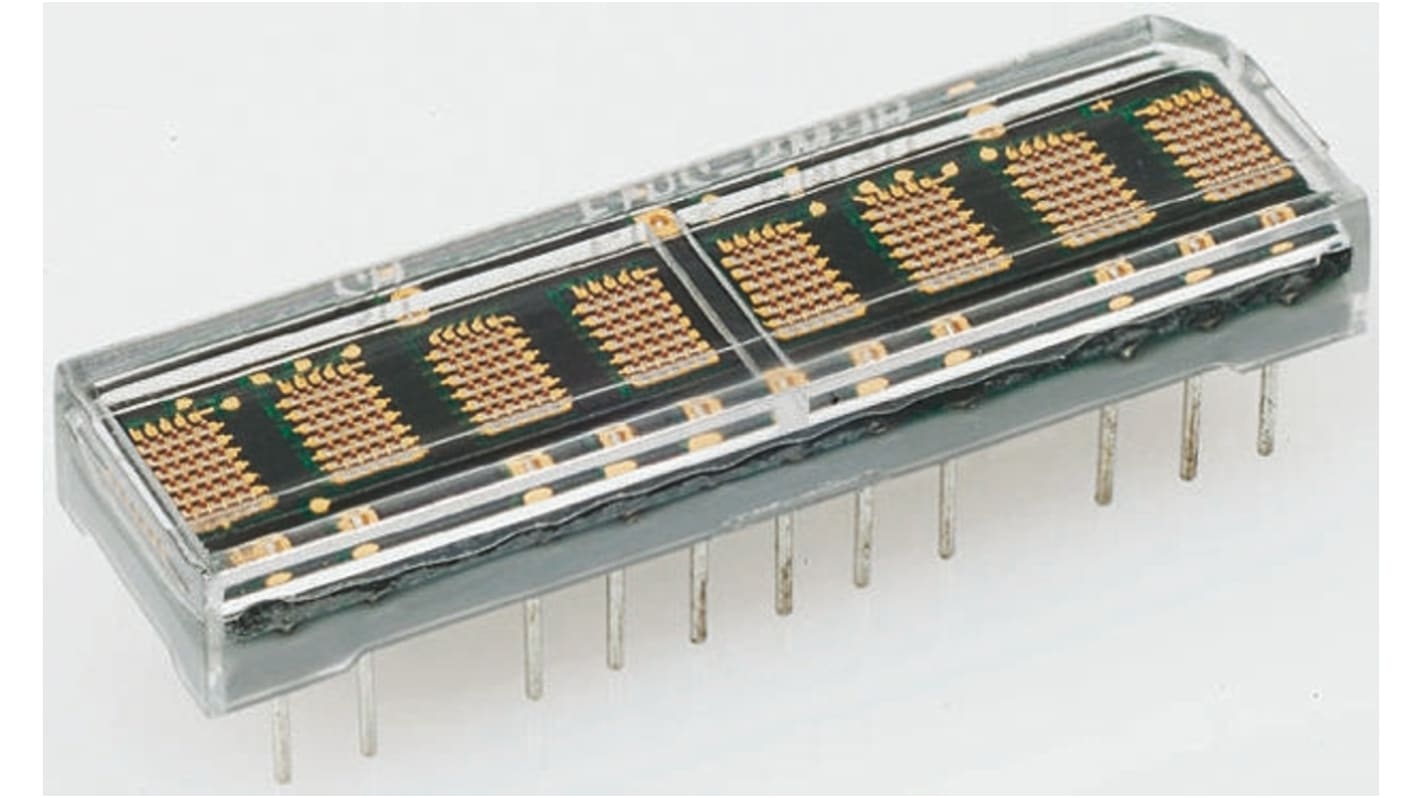 HCMS-3977 Broadcom 8 Digit Dot Matrix LED Display, 7 x 5 Dot Matrix Green 1 mcd 4.6mm