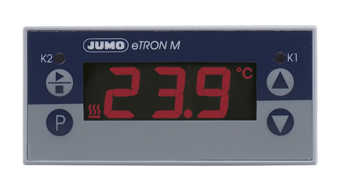 Jumo eTRON Panel Mount Thermostat, 1 Output 1 Relay, 115 V ac Supply Voltage
