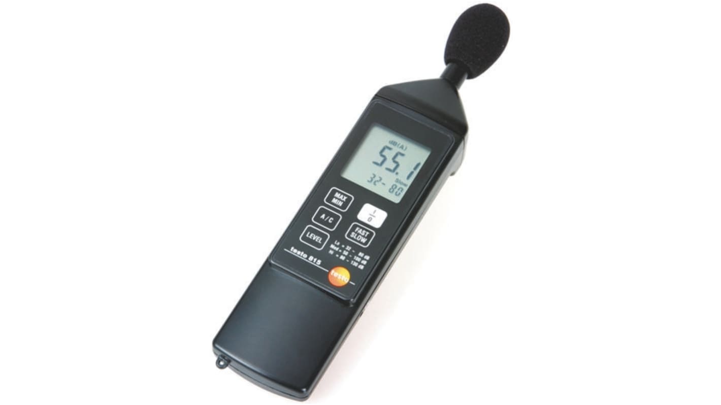 Testo 815 Sound Level Meter, 32dB to 130dB, 8kHz max with RS Calibration