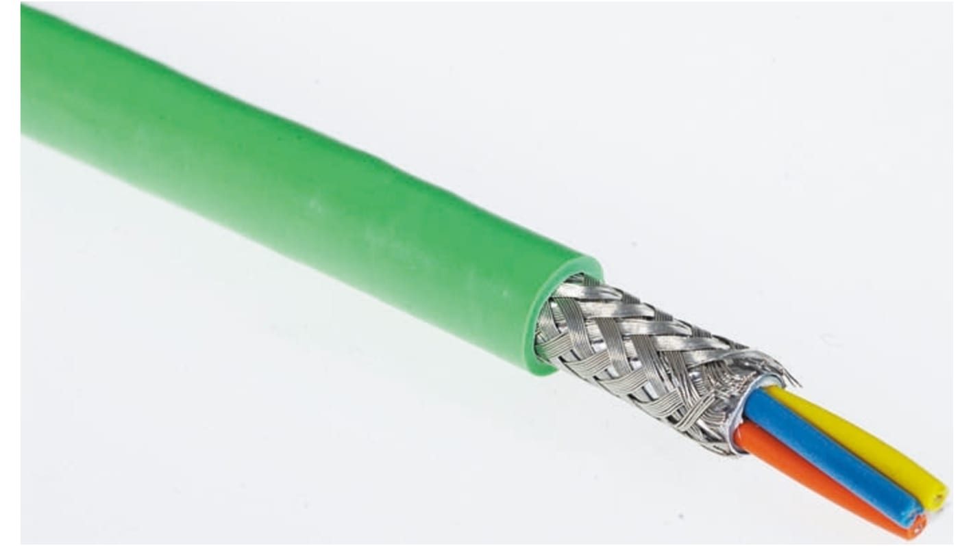 Cable Ethernet Cat5 SF/UTP HARTING de color Verde, long. 100m, funda de PVC