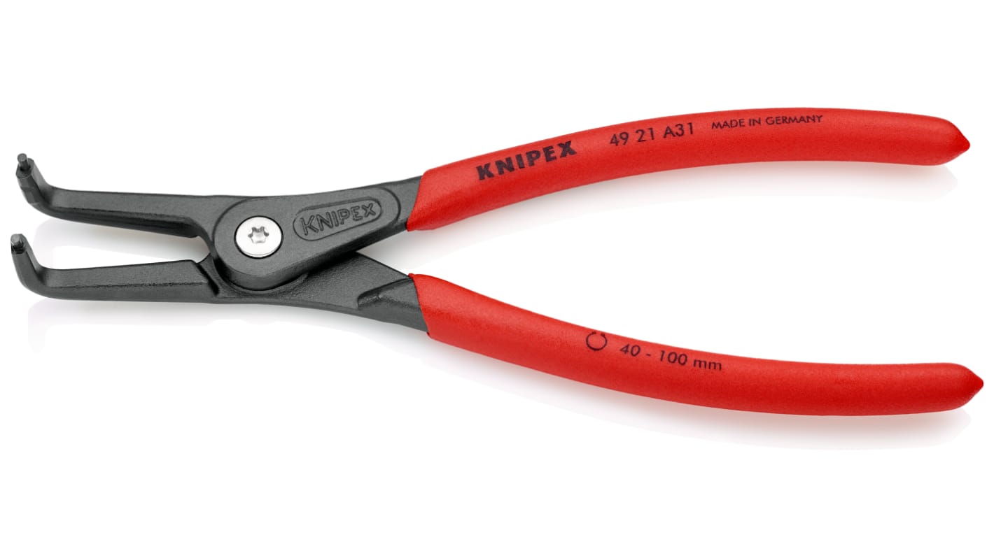 Knipex Circlip Pliers, 210 mm Overall, Angled Tip