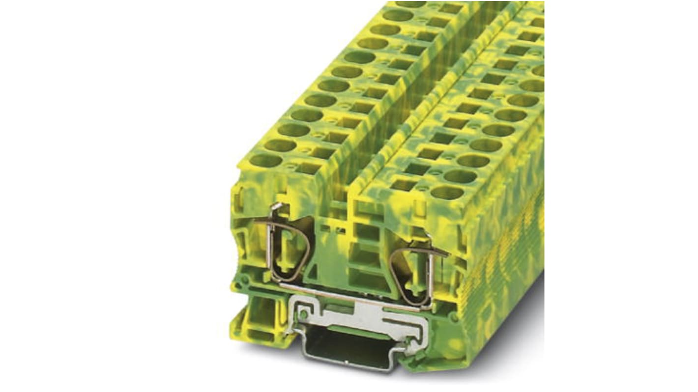 Phoenix Contact 3036136 ST 10-PE Series Green/Yellow, 1.5 → 16mm², Spring Clamp Termination, Ex