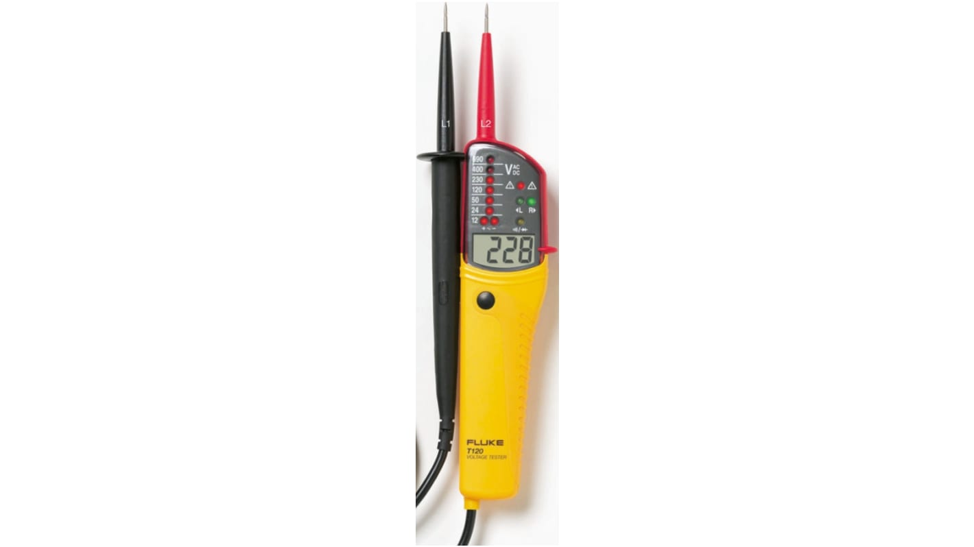 Fluke T140, LCD, LED Continuity Checker, 690V ac/dc, Continuity Check, Battery Powered, CAT IV 600 V