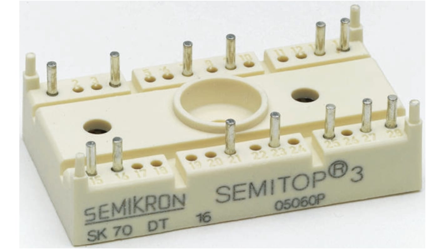 Semikron Danfoss 可控硅模块, SCR模块, SEMITOP3, PCB安装, 最大栅极触发电流100mA