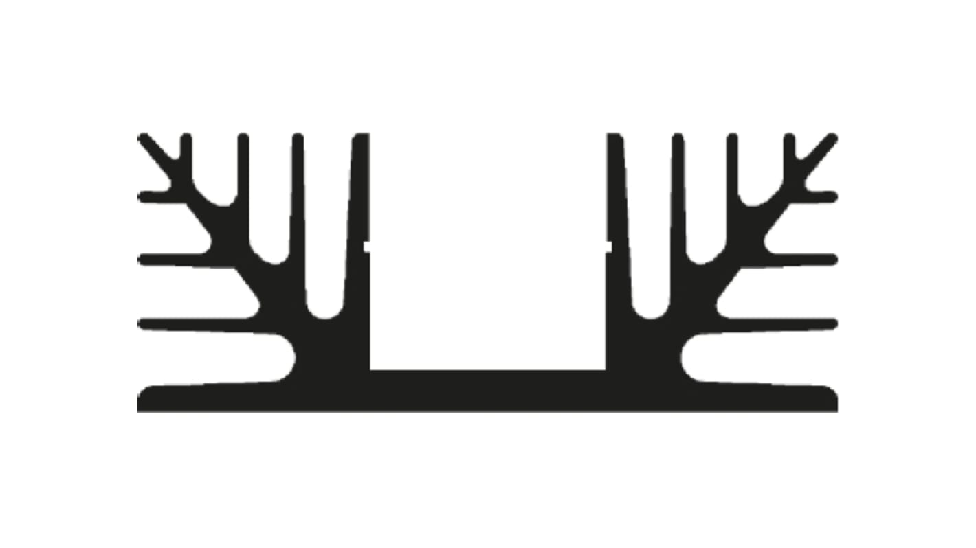 Heatsink, Universal Rectangular Alu, 3.3K/W, 37.5 x 88 x 35mm