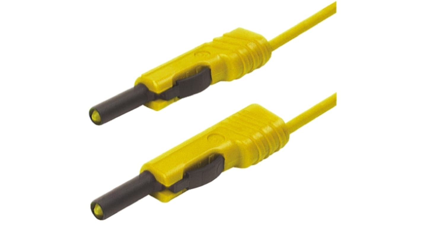 Hirschmann Test & Measurement, 16A, 30 V ac, 60V dc, Yellow, 1m Lead Length