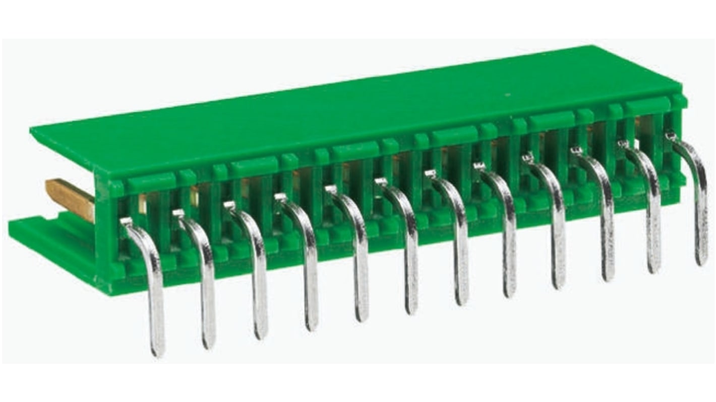 Conector macho para PCB Ángulo de 90° TE Connectivity serie AMPMODU MOD I de 10 vías, 1 fila, paso 3.96mm, para soldar,