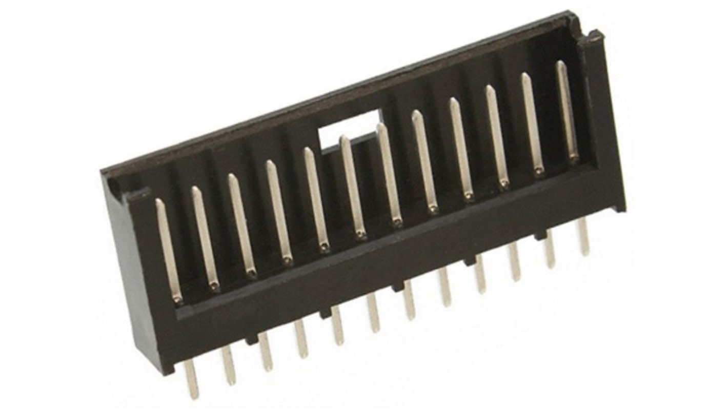 TE Connectivity AMPMODU MOD II Series Straight Through Hole PCB Header, 12 Contact(s), 2.54mm Pitch, 1 Row(s), Shrouded