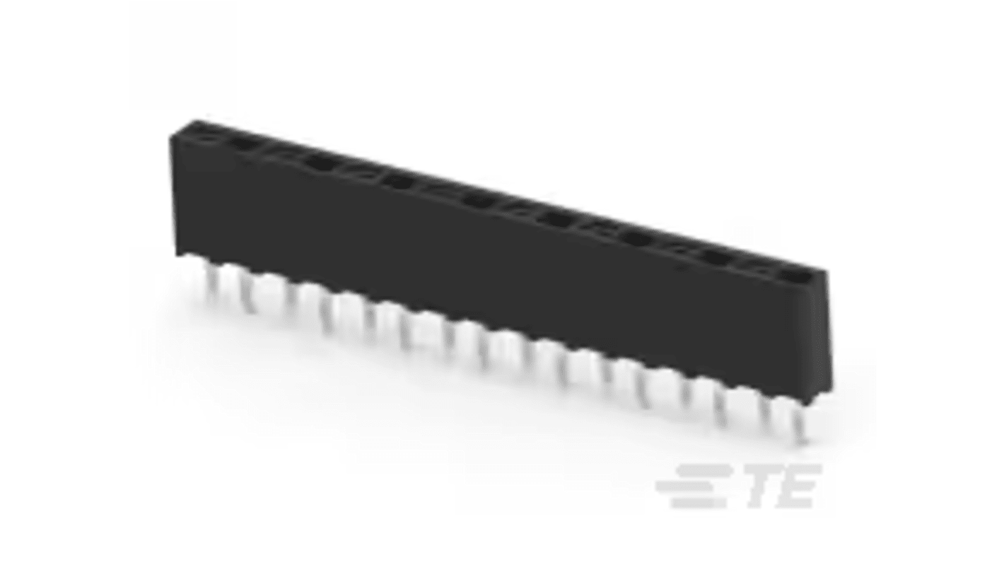 Presa PCB TE Connectivity, 16 vie, 1 fila, passo 2.54mm, Montaggio con foro passante