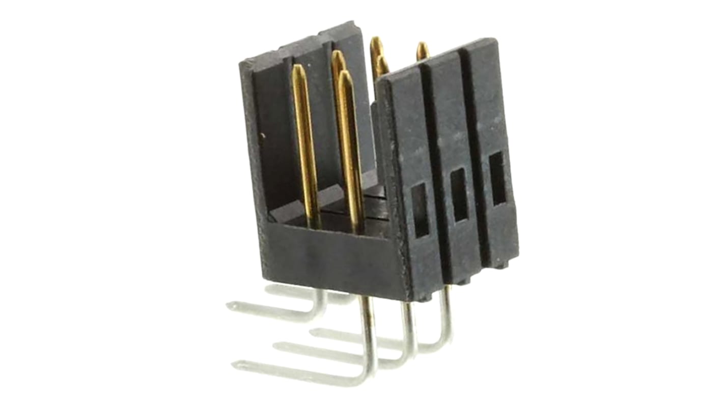TE Connectivity 6p双排排针 直角板对板, 线对板连接器, 2.54mm间距, THT安装, AMPMODU MOD II系列