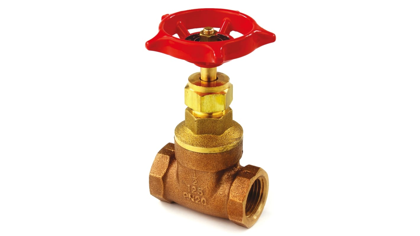 Valvola a saracinesca in Bronzo RS PRO, 20 bar max, connessione BSPT 1/2