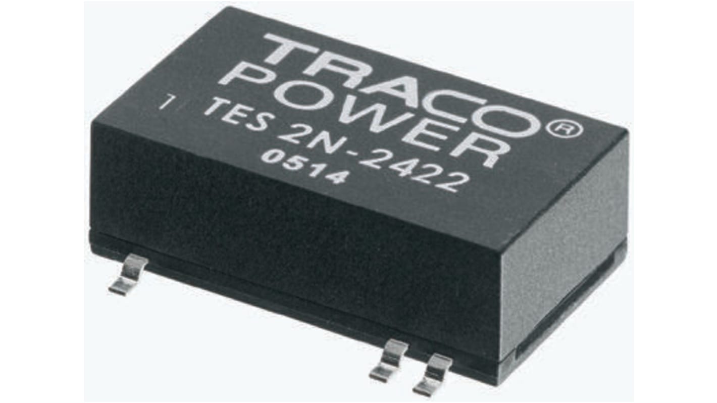 TRACOPOWER 隔离式DCDC转换器, 4.5 → 9 V 直流输入, ±12V 直流输出, 2W, 2路输出, TES 2N系列
