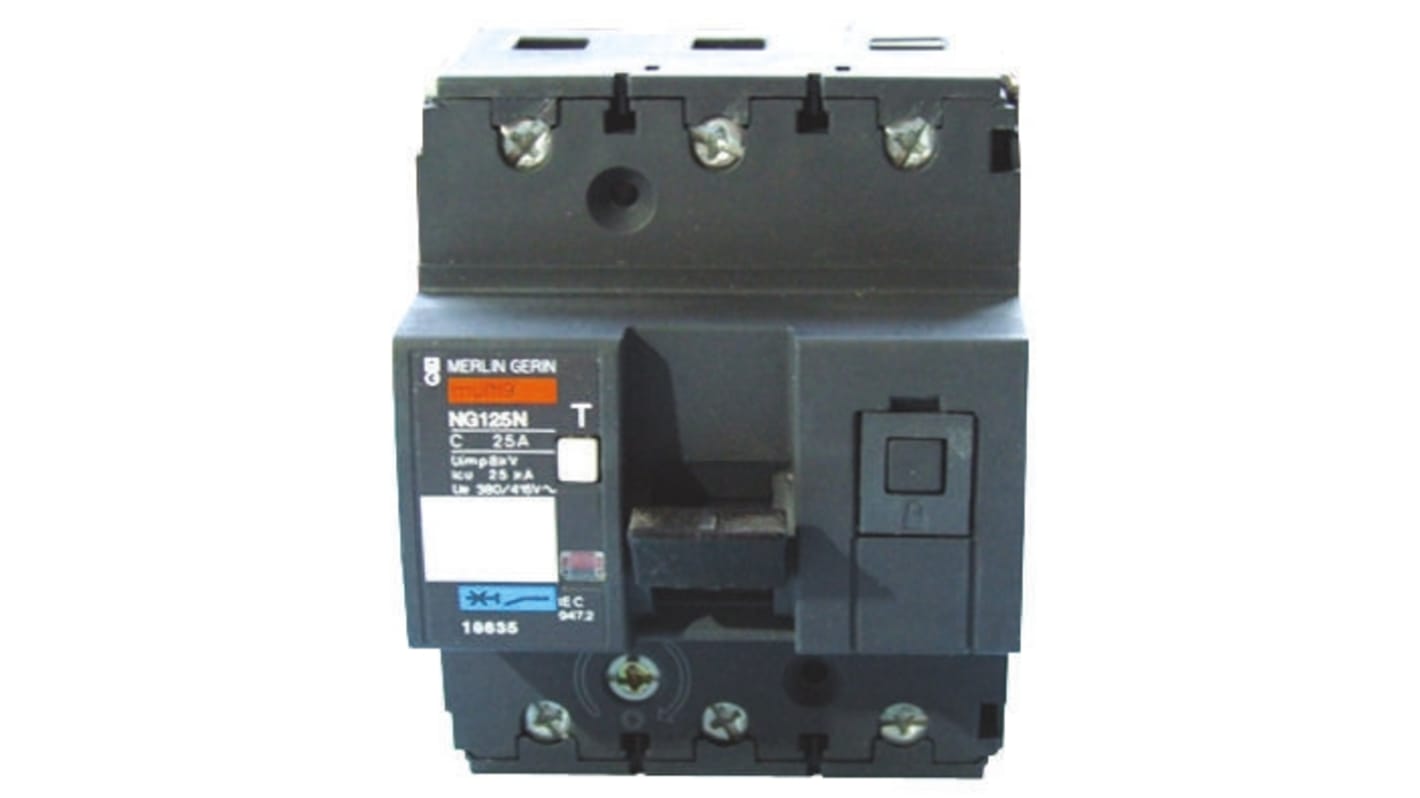 Schneider Electric MG NG MCB, 3P, 125A Curve C, 500V AC, 50 kA Breaking Capacity