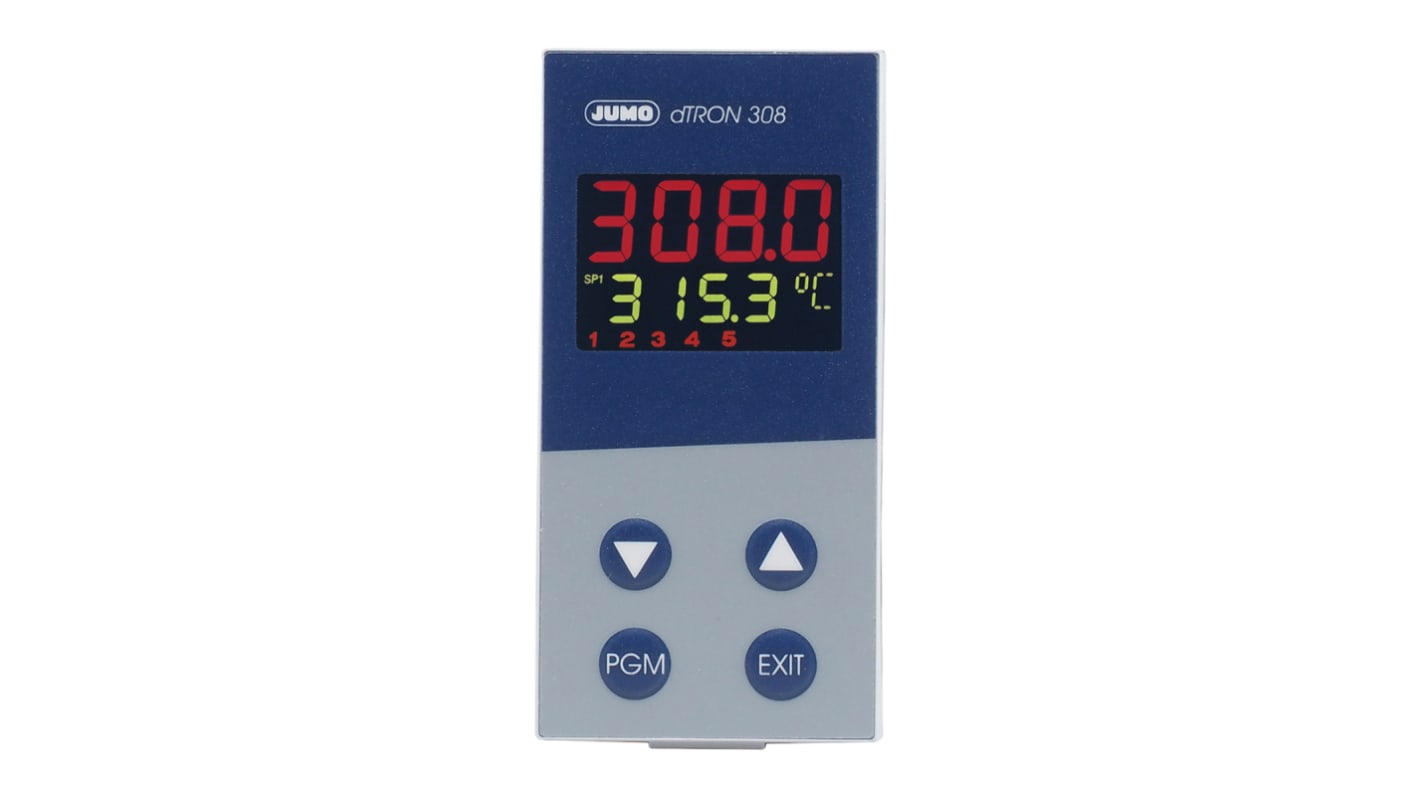 Controlador de temperatura PID Jumo serie dTRON, 96 x 48 (1/8 DIN)mm, 110 → 240 V ac, 5 salidas Analógico