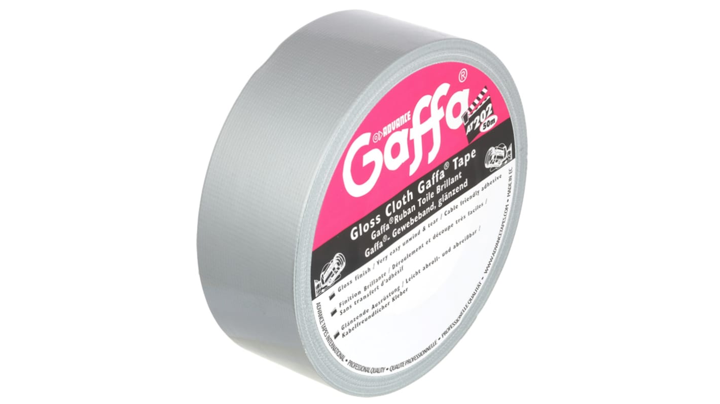 Advance Tapes Gaffa胶带, 银色, 光泽表面, 50mm宽 x 50m长 x 0.22mm厚, 最高工作温度+80°C, AT202