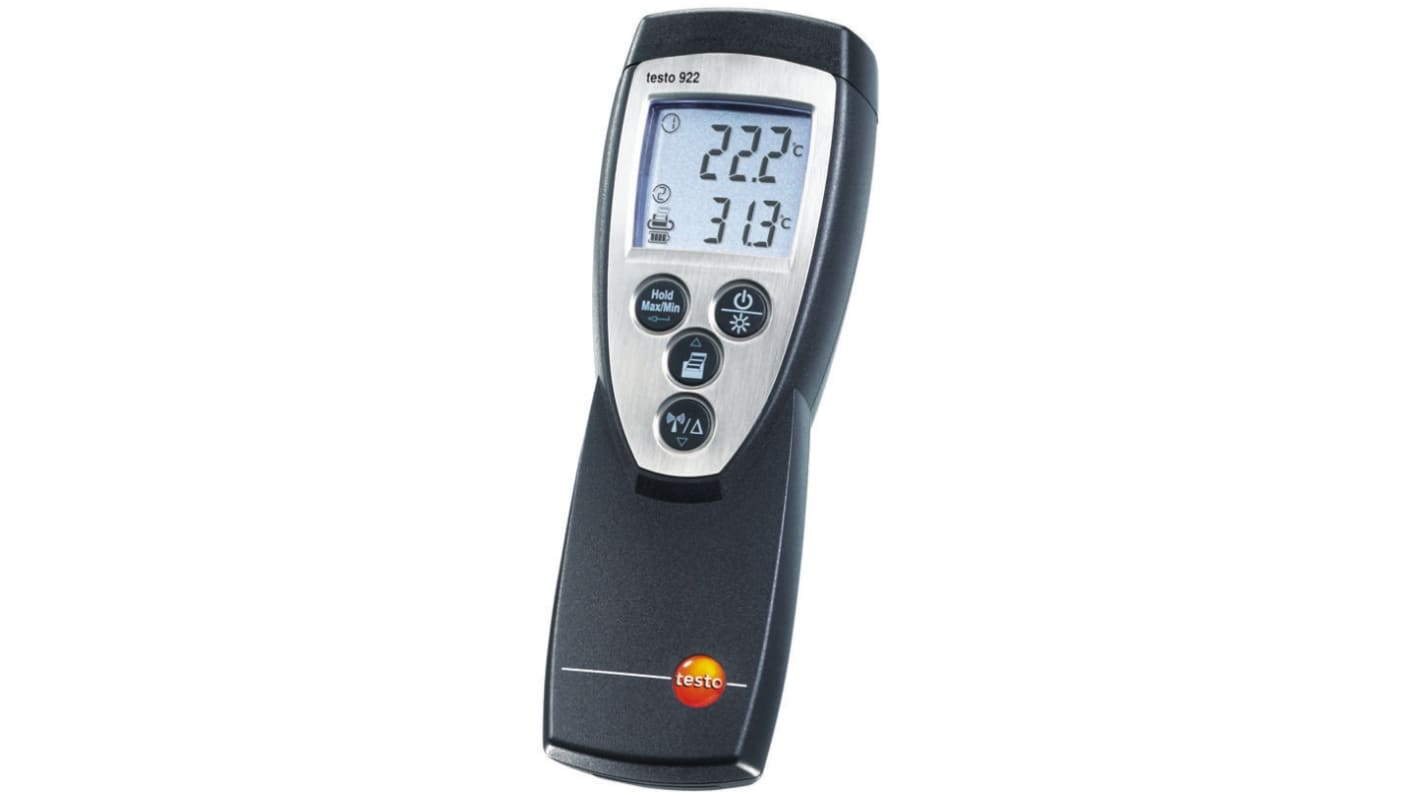 Testo 922 Differential Digital Thermometer for HVAC, Industrial Use, K Probe, 2 Input(s), +1000°C Max, ±0,5 °C Accuracy