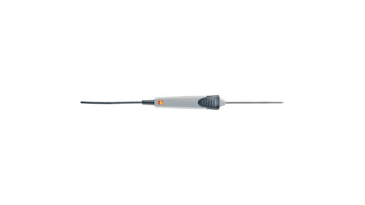 Sonda de temperatura de Inmersión, Penetración tipo PT100 Testo, hasta +400 °C ±0,2 °C, Ø 5mm x 114mm, cable de 1.2m