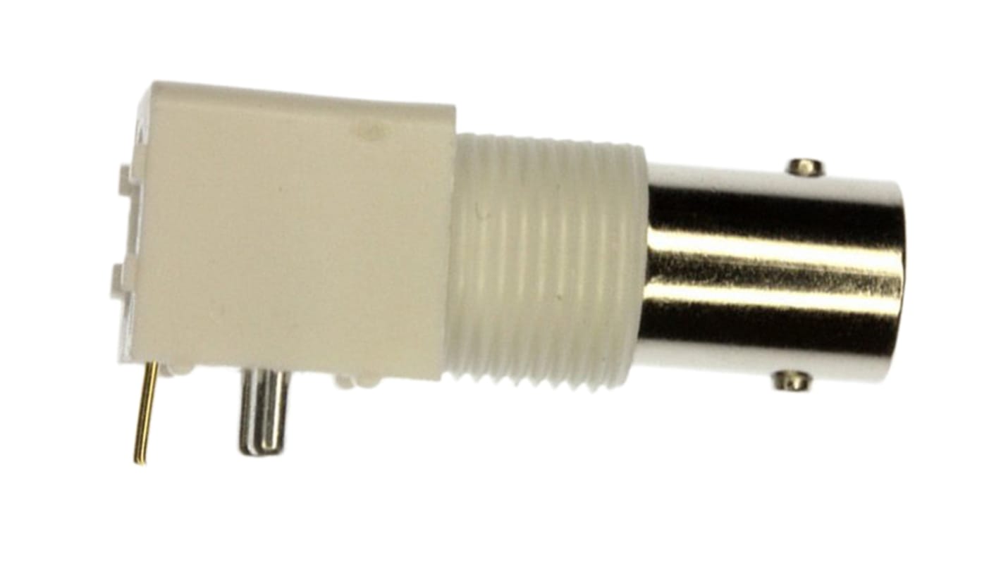 TE Connectivity ZDC Series, Jack PCB Mount BNC Connector, 75Ω, Through Hole Termination, Right Angle Body