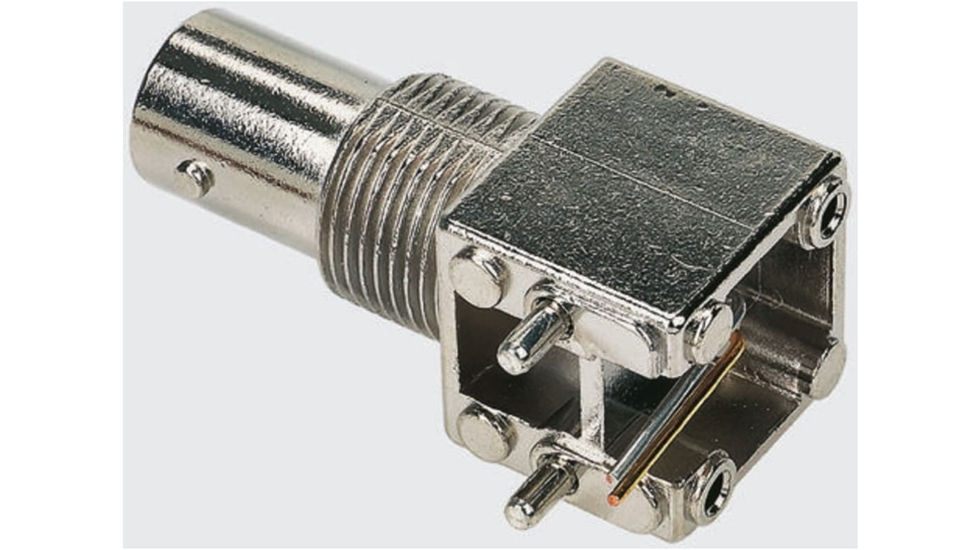 TE Connectivity Greenpar Series, jack PCB Mount BNC Connector, 75Ω, Through Hole Termination, Right Angle Body