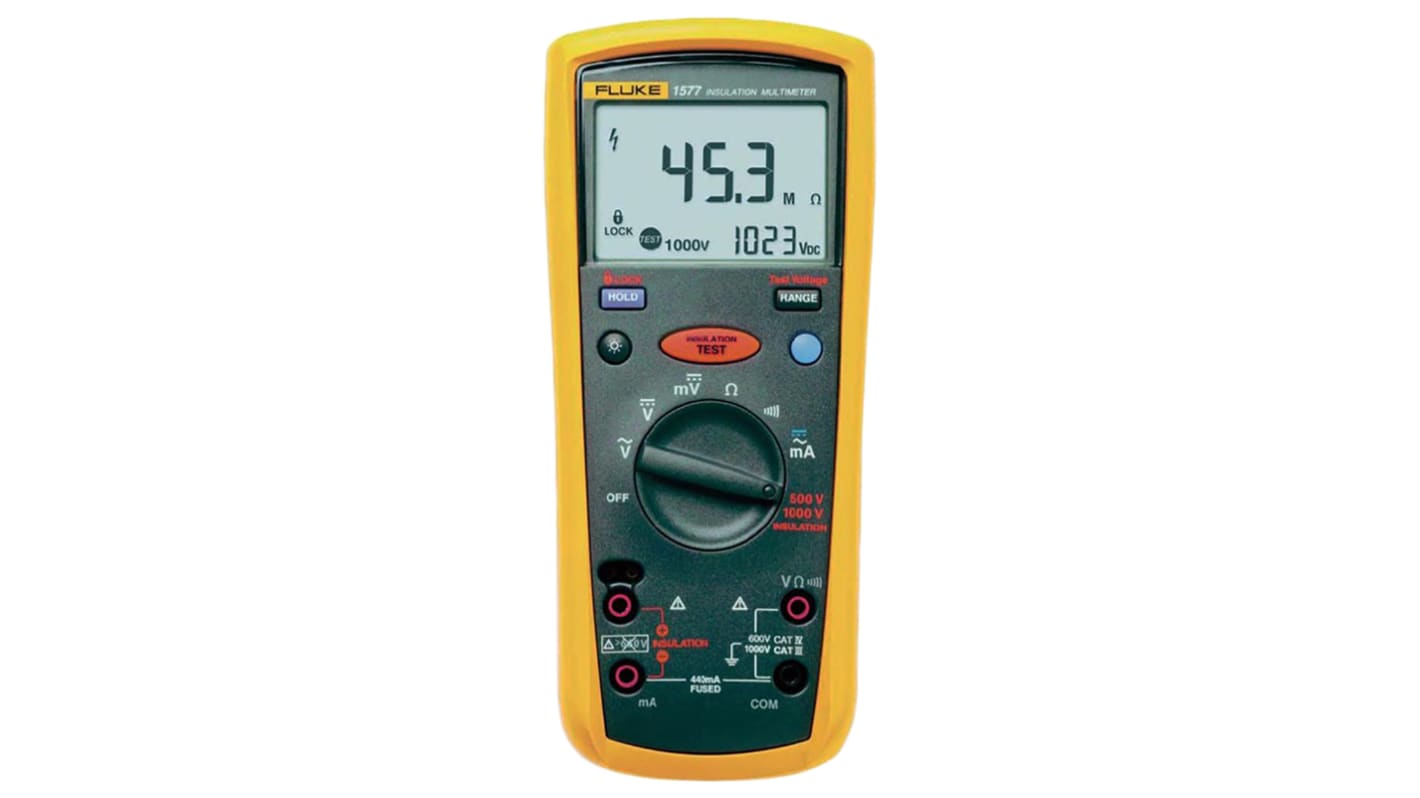 Fluke 1577 Insulation Tester, 500V Min, 1000V Max, 2GΩ Max, CAT III 1000V - RS Calibration