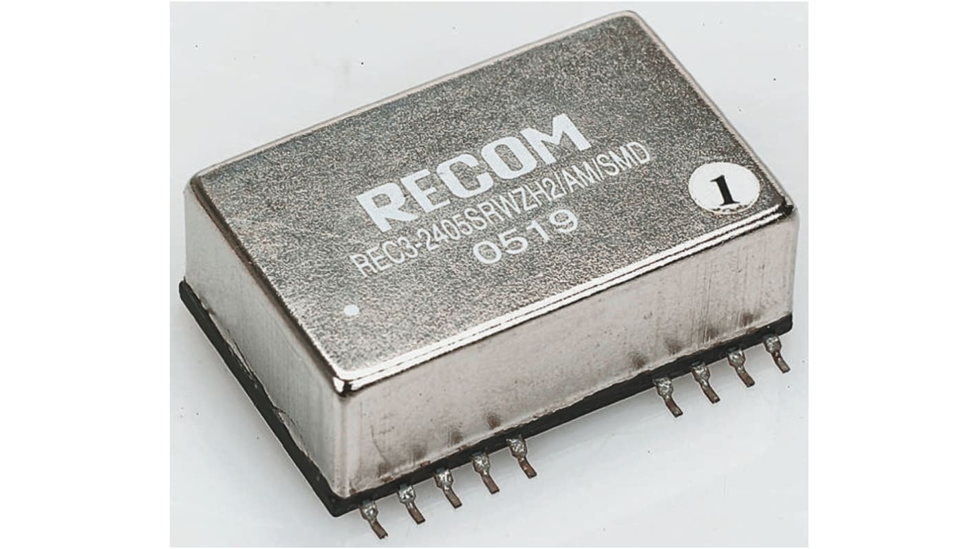 Recom DC-DCコンバータ Vout：5V dc 9 → 36 V dc, 3W, REC3-2405SRWZ/H2/A/M/SMD