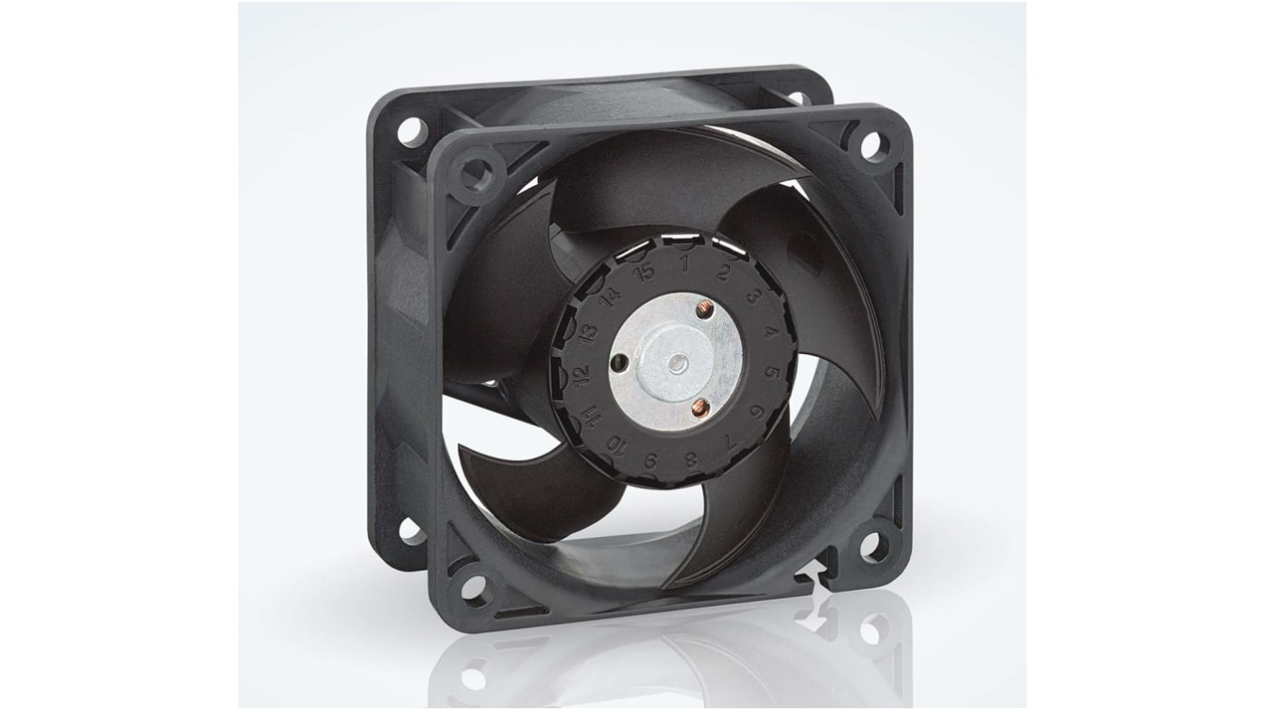 ebm-papst 620 Series Axial Fan, 24 V dc, DC Operation, 40m³/h, 2.2W, 92mA Max, IP20, 60 x 60 x 25mm