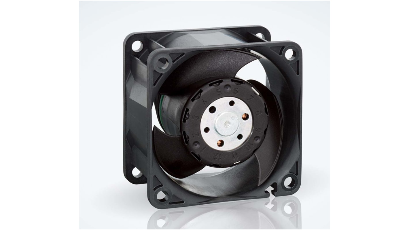 ebm-papst 600 J Series Axial Fan, 12 V dc, DC Operation, 70m³/h, 7.6W, 642mA Max, IP20, 60 x 60 x 32mm