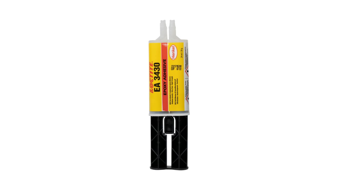 Adhesivo epoxi transparente Loctite 3430, cartucho doble de 24 ml, cura 15 min.