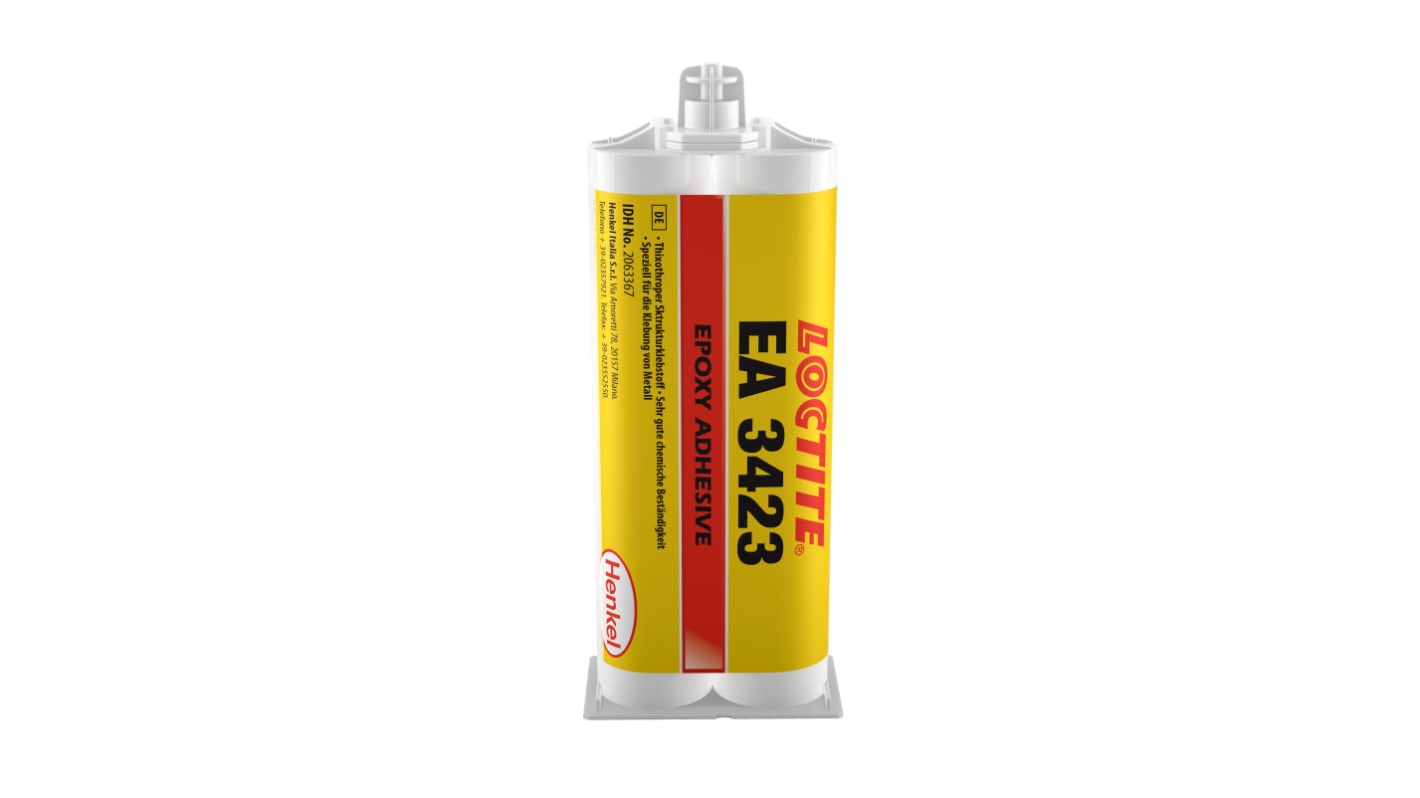 Adhesivo epoxi Gris Loctite Hysol 3423, cartucho doble de 50 ml, cura 180 min.