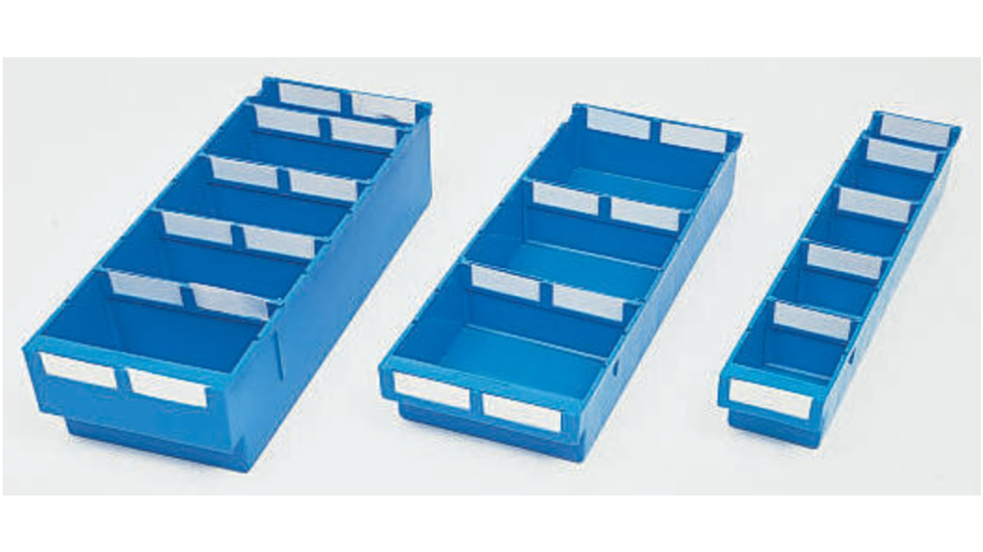 Linpac Storage Systems PP Storage Bin, 80mm x 188mm, Blue