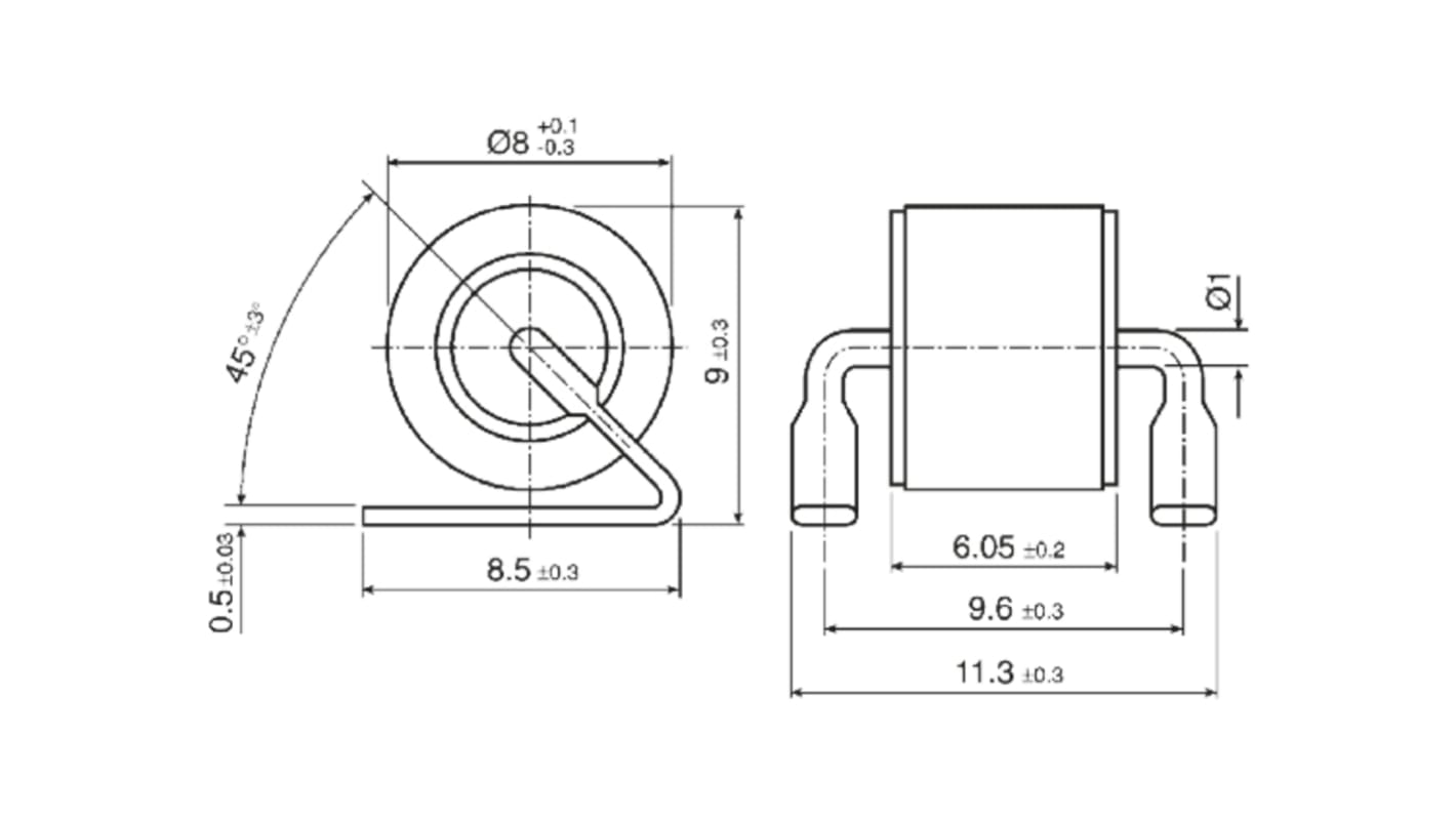 EPCOS, EHV 250V 25kA, Through Hole 2 Electrode Arrester Gas Discharge Tube