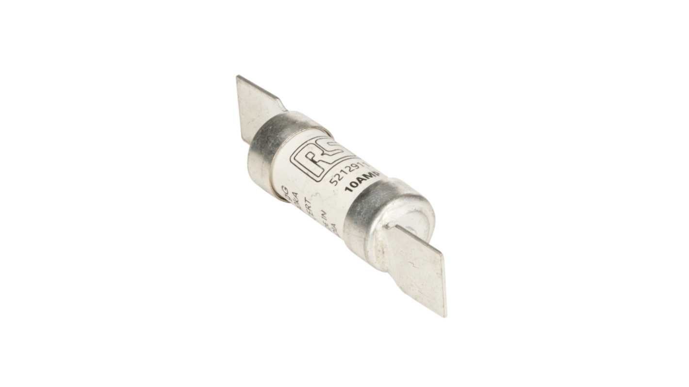 RS PRO 快速熔断器, 10A, 550V 交流, F1尺寸, 主体长34.6mm, 总长58.5mm, gG类应用, 高分断能力