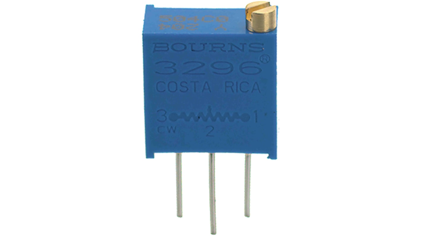 Potentiomètre trimmer Bourns série 3296 10kΩ Traversant 25 tours Réglage par le dessus