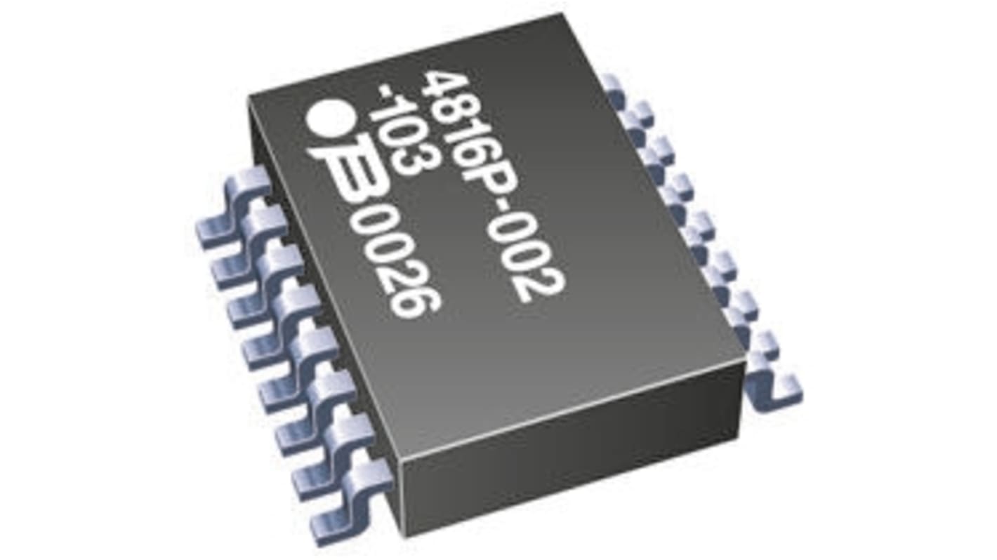Bourns SOM标准SMT排阻, 680Ω, 8个电阻, 1.28W, 16个端子, ±2%容差, 模制外壳, 4800P系列