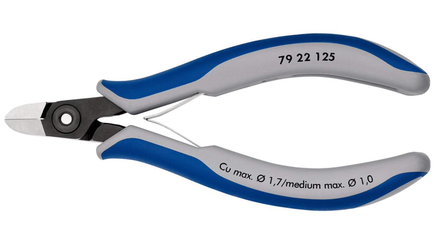 Tronchese laterale di precisione Knipex in Acciaio cromato con cuscinetti a sfere, L. 125 mm, capacità di taglio max