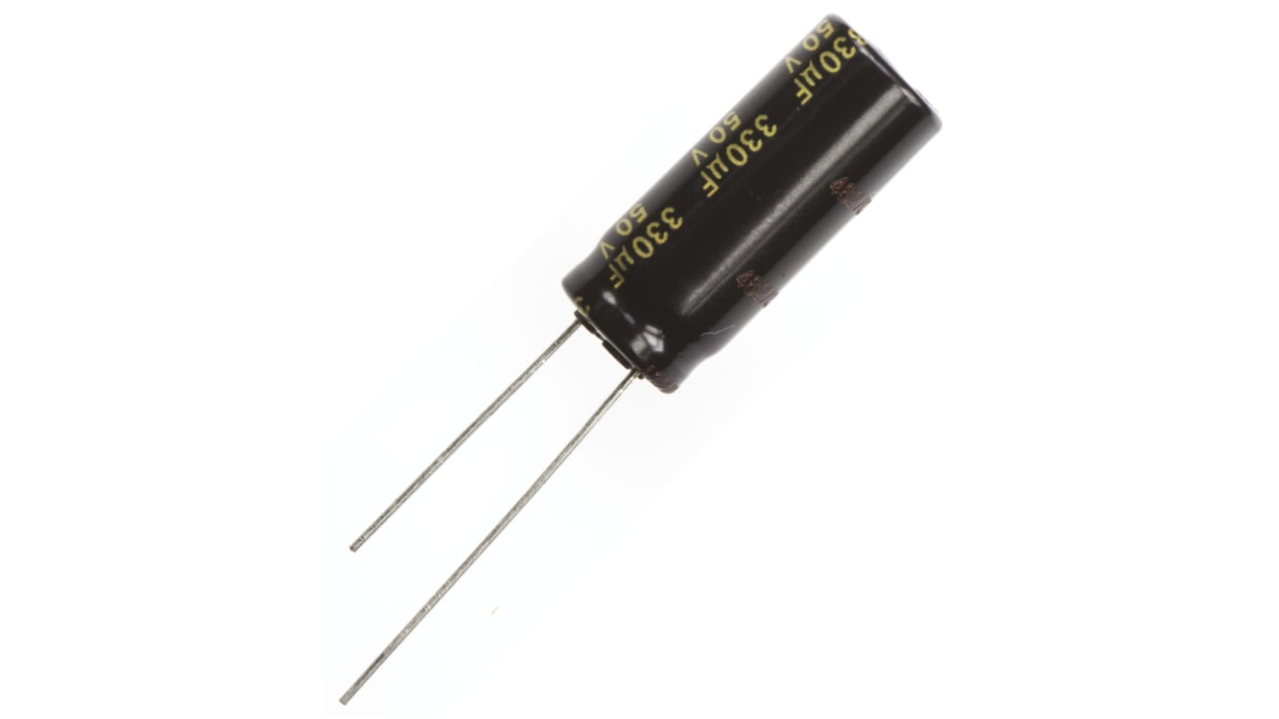 Condensatore Panasonic, serie FM-A, 330μF, 50V cc, ±20%, +105°C, Radiale, Foro passante