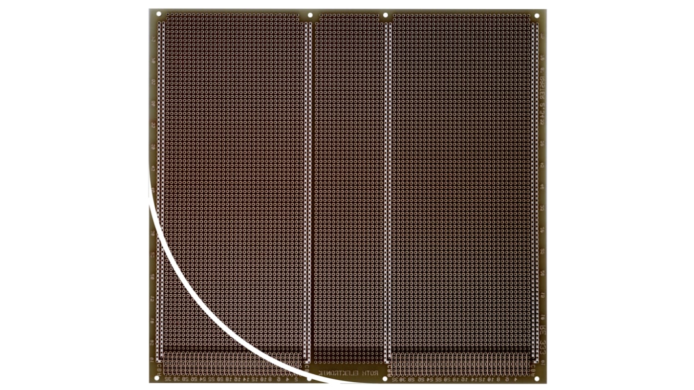 Roth Elektronik Multibus II-Platine 2, Raster 2.54 x 2.54mm, PCB-Bohrung 1mm 79 x 80, 233.4 x 220 x 1.5mm 1.5mm Epoxid